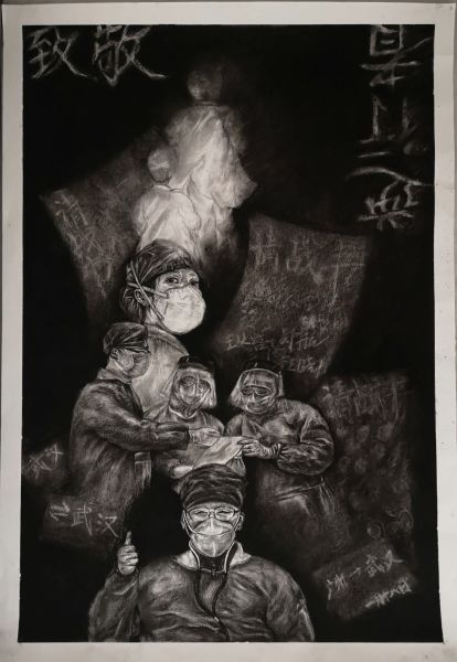 【中国新闻网】景德镇陶瓷大学师生用画笔致敬最美逆行者